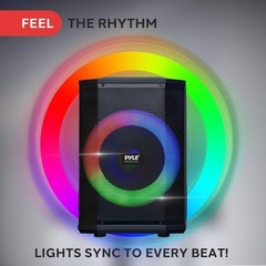 Pyle 120 W Portable BT Speaker System w/ Built-in Rechargeable Battery