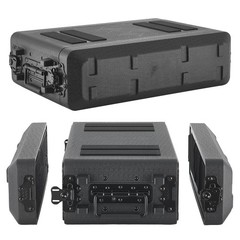 Uimoso 2U Rackmount Flight Case with 10.24 in Depth & Mic Storage
