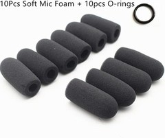 10 Pack Soft Mic Foam Covers Windscreens for David Clark M-4/M-7 Black