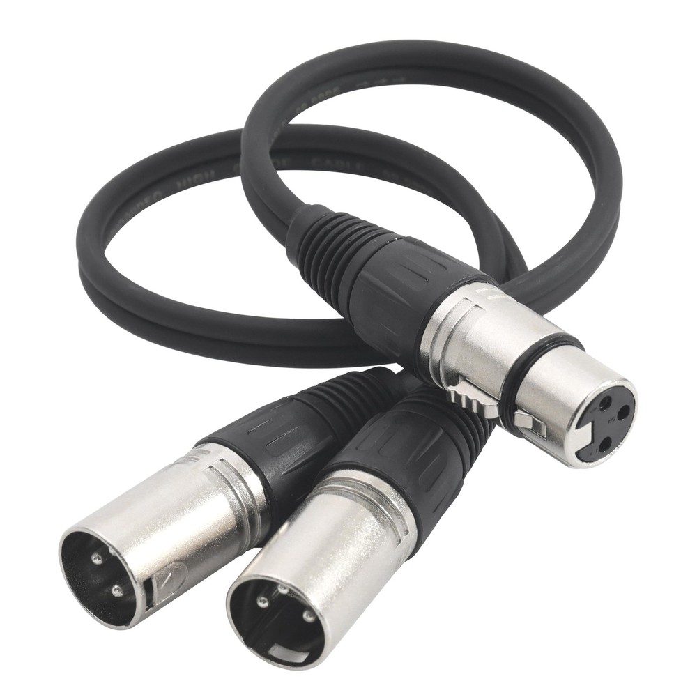 1.5FT XLR 3Pin Female to Dual Male Y Splitter Cable, Balanced 1 XLR Female to…