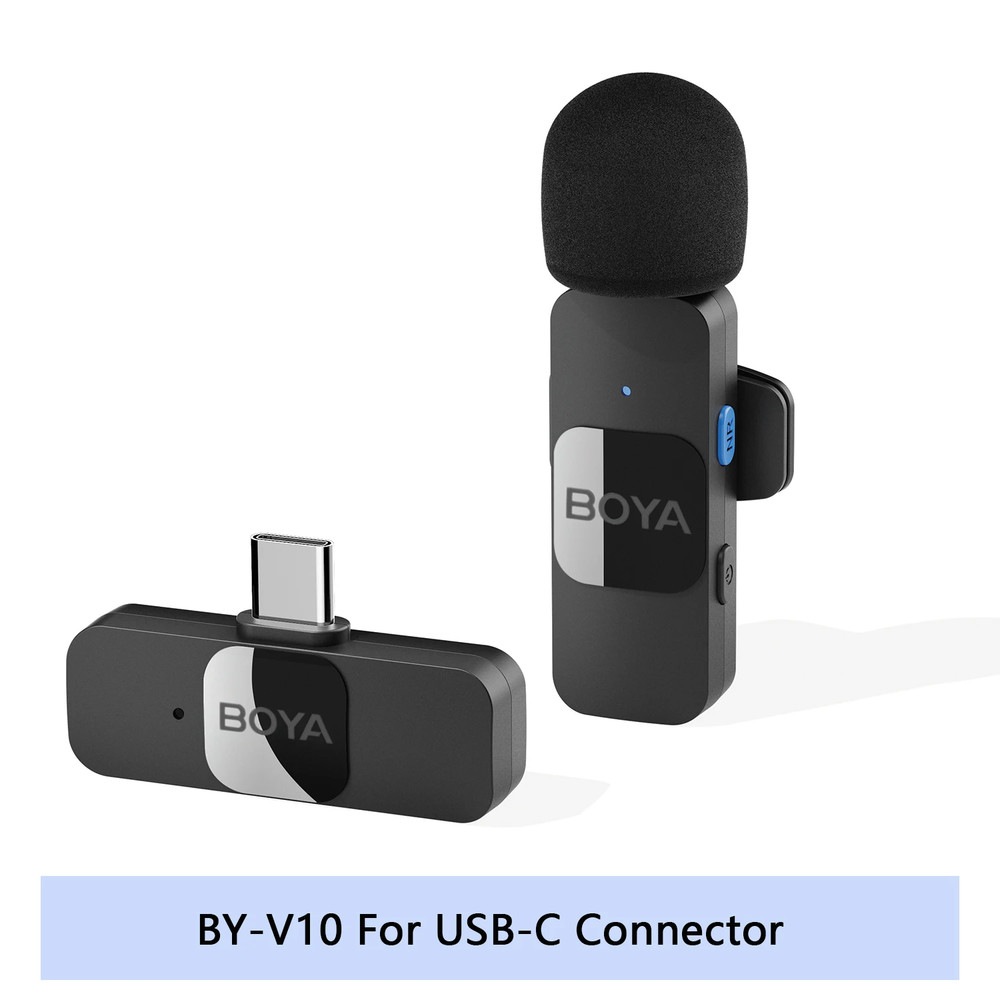 BOYA BY-V10 V20 V1 V2 Wireless Lavalier Microphone for Android USB-C Smartphones
