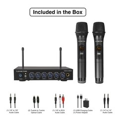 Sound Town Wireless Karaoke Mixer System with 2 Metal Handheld Mics SWM16-2MEGA