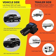 Combo Trailer Light Adapter 7-Pin Blade to 5- or 4-Pin Flat, with LED Trailer