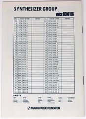 YAMAHA VRC-106 Synthesizer Group ROM for Yamaha DX7 Synthesizer DX7