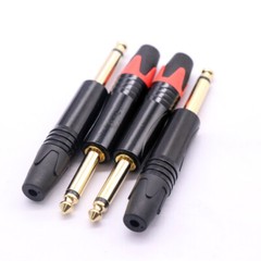 10Pcs 1/4″ 6.35mm TS Mono Metal Male Plug Audio Guitar Cable Jack Connector