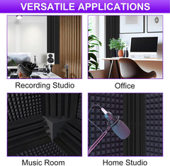 Bass Traps – 12 Pcs 4 X 4 X 12 Inches Dense Thick Studio Bass Foam