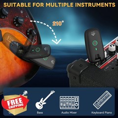 EASTROCK Wireless Guitar System Transmitter Receiver Black 7 Channel