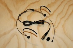 Black Double Earhook Headset Mic w/ 4 pin mini XLR for Audio Technica *NEW*