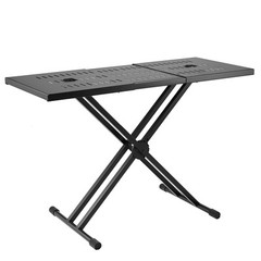 VEVOR Portable Expandable DJ Table w/ Double-X Braced Keyboard Stand Adjustable