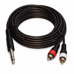 Audio2000’S 5,10,20ft Audio Video Cable1/4″TRS Stereo Male to Dual RCA Plugs New