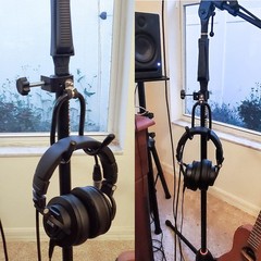 Headphone Hanger Stand Mount, Clamp-On Universal Accessory Holder, for Studio