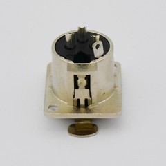 10,Panel Mount XLR 3-pin Female Connector – Nickel Case Metal Chassis