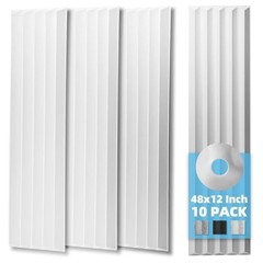 10-Pack Peel and Stick Acoustic Panels with Acrylic Tape – 12 White-polyester