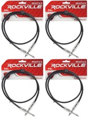 4 Rockville RCGT3.0B 3′ 1/4″ TS to 1/4“ TS Guitar Pedal Board/Instrument Cable