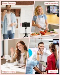 Pink Mini Wireless Microphone for iPhone Android, Lavalier Microphone with N…