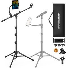 InnoGear Microphone Stand Floor, Adjustable Tripod Boom Mic with Black