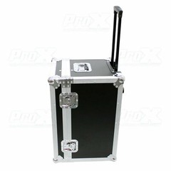 Prox Utility Multipurpose Small DJ Trunk Road Case w/ Foam Lined Wheels & Handle