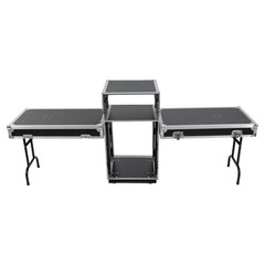 14U PA DJ Rack DJ Cabinet with 2 Table Tops Network Pro Stereo Rack with 4 Wheel