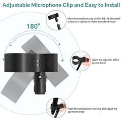 Microphone Stand,50 cm Long Flexible Gooseneck Arm Desktop Clamp Mount,Univer…