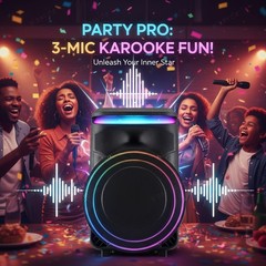 Portable Bluetooth Speaker 18in Sub woofer Deep Bass Sound Party System w/ Mic