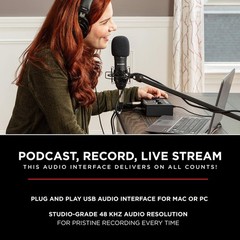 USB Audio Interface: Record, Stream, Podcast with XLR, Line, DI Inputs + Soft…