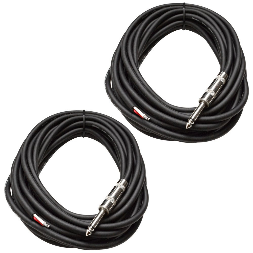 Qrw25Pair 25-Feet Raw Wire to 1/4-Inch Speaker Cable, 16 Guage, Pa/Dj/Home Audio