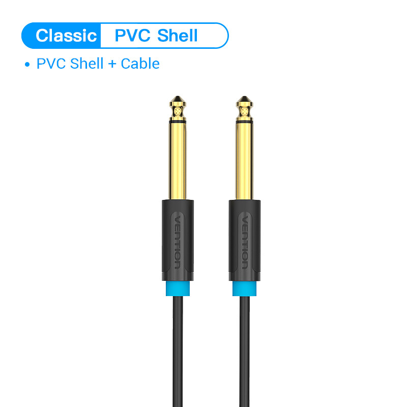 6.35mm 1/4 in Audio Instrument Cable TRS Cord for Bass Electric Guitar Mixer Amp