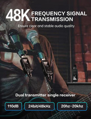 UHF Wireless Microphone System with XLR Transmitter & Receiver for Musicians