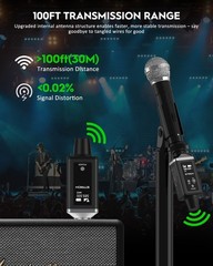 STRICH UHF Wireless Microphone System with XLR 16CH for Church Karaoke | 9-24V