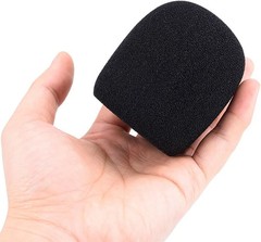 Black Foam Mic Windscreens – 5 Pack for Karaoke & Interviews, 2.9 x 2.5 Inches