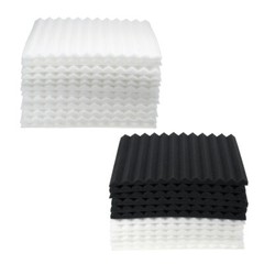 12x Black&White Acoustic Foam Panel Wedge Studio Soundproofing Wall Record Tiles