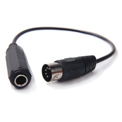 6.35mm Female 1/4″ TRS to DIN 5 Pin MIDI Cable Adapter for Speaker, Amplifier, M