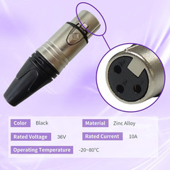 10 PCS XLR 3pin Male Plug and Female Socket with Fine Nickel Plated housing