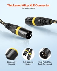 VEVOR XLR Cable 25 ft 6 Pack Balanced DMX Male to Female Microphone Cord 3-Pin