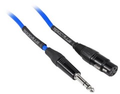 Red and Blue Rockville 10′ Female Rean XLR to 1/4“ TRS Balanced Cables OFC