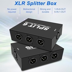 XLR Splitter Mic Box 1-IN-6-OUT/6-IN-1-OUT, 6 Channel Audio Selector Connector