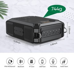 30W Voice Amplifier with Wireless Microphone, IPX6 Waterproof Amplifier Wirel…