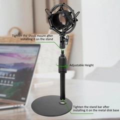 Adjustable Desk Mic Stand with Shock Mount for Audio-Technica AT2020