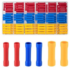 150 Pcs Electrical Butt Connectors Kit, Splice red, yellow and blue