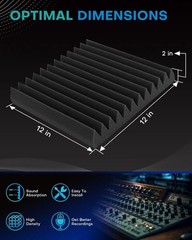 High Density Sound Proof Foam Panels – 50 Pack, Ideal for Studios & Offices