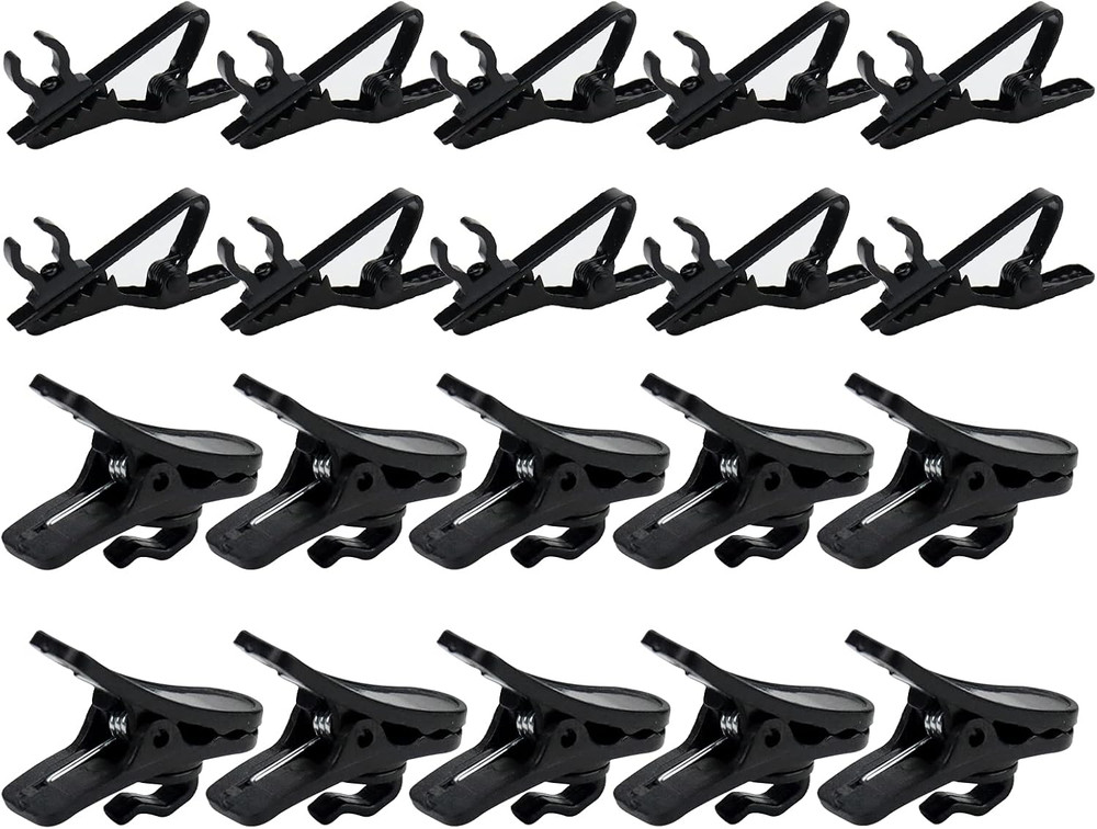 Lapel Mic Clip on Shirt Microphone Metal Tie and Plastic Wire Clips for Recordin