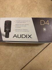 D4 Professional Dynamic Instrument Microphone, 40Hz Wide Frequency Response, Blk