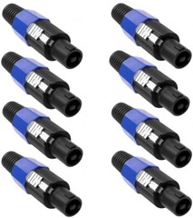 8x Pack SpeakOn Male Plug 4 Pole Conductor Pro Audio Speaker Cable Connector