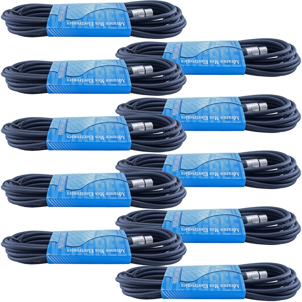 10Flexible 25 ft Foot Shielded Balanced 3pin XLR Mic audio cord Microphone cable