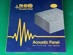 RHINO Acoustic 6 Pack Sound Proof Wall Panel, Studio Office Home 12″x12″ Gray