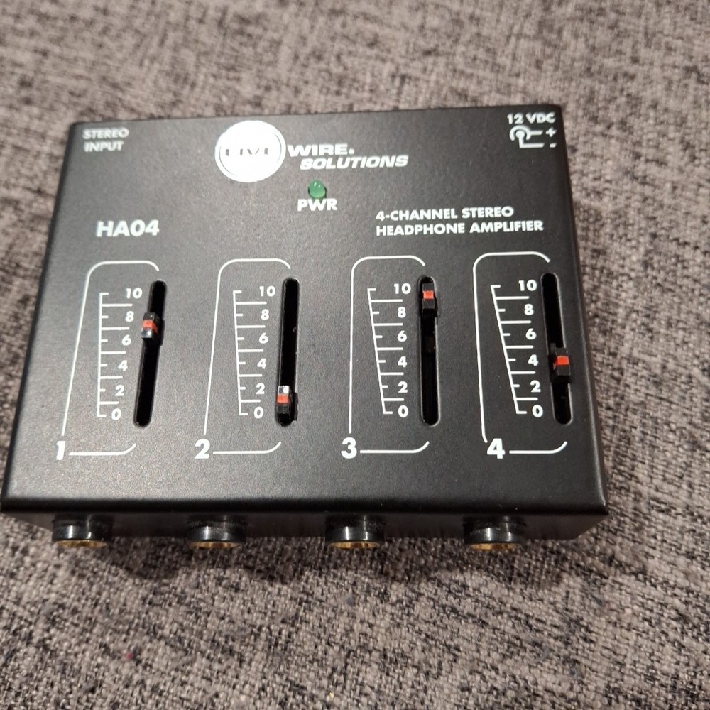Live Wire Solutions HA04 4-Channel Stereo Headphone Amplifier Only NO CABLE