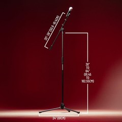 Rok-It Series Heavy Duty All Metal Telescoping Tripod Mic Stand with Adjustab…