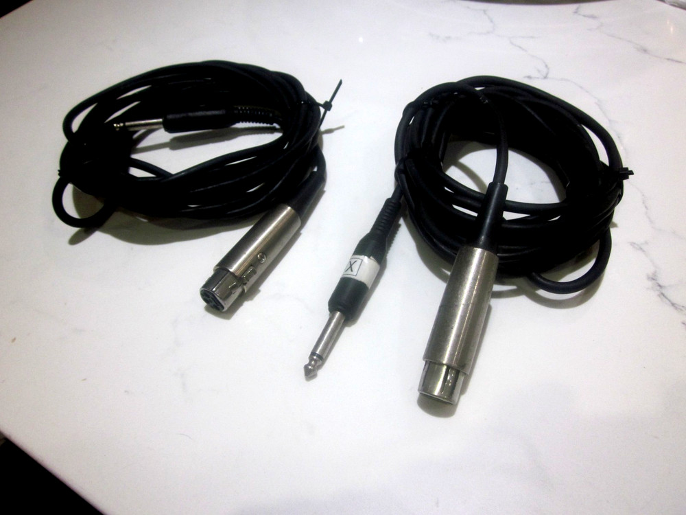 Qty (2) 16 Foot 1/4 TRS Male to XLR Female cables Black