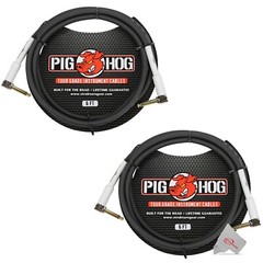 Pig Hog 6 ft Instrument Cable 1/4 – 1/4 Inch Right Angle – PH6RR – 2 Units