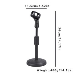 US 2-4 Pcs Adjustable Desktop Microphone Stand Mini Round Base Foldable Mic Clip